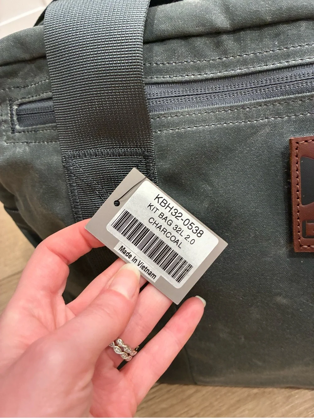 NWT GORUCK Heritage Kit Bag 32L Duffel Charcoal Gray W/ Shoulder Strap